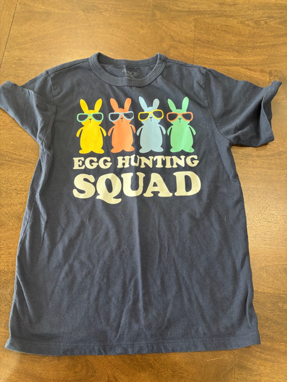 Kids Navy "Egg Hunting Squad" Graphic Tee